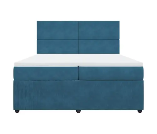 Kontinentaalvoodi Madratsiga, Sinine, 200X200 cm Samet