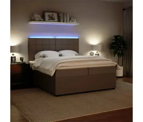 Atsperu Gulta Ar Matraci, Gaiši Pelēka Samts, 200X200 Cm Vidaxl