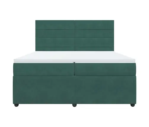 Kontinentaalvoodi Madratsiga, Tumeroheline, 200X200 cm Samet