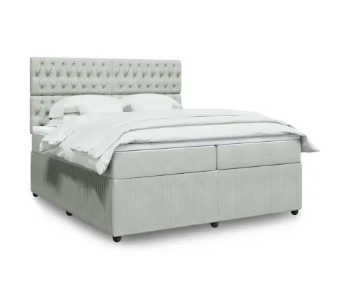 Kontinentaalvoodi Madratsiga, Helehall, 200X200 cm Samet