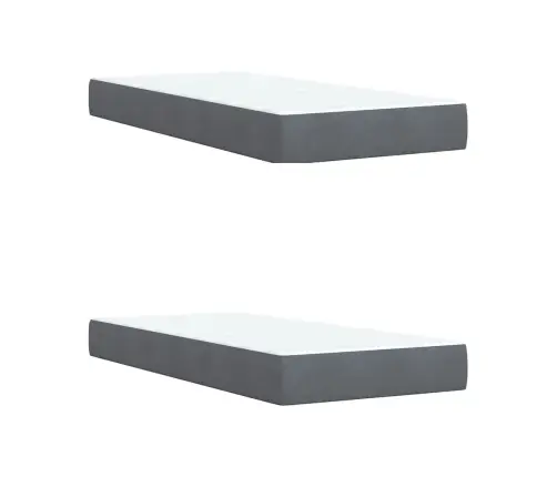 Atsperu Gulta Ar Matraci, Tumši Pelēka Samts, 200X200 Cm Vidaxl