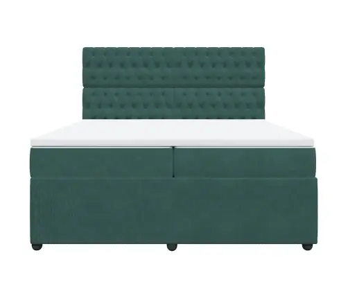 Kontinentaalvoodi Madratsiga, Tumeroheline, 200X200 cm Samet