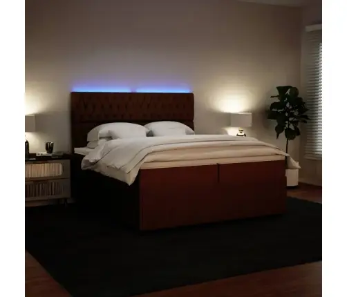 Atsperu Gulta Ar Matraci, Rozā Samts, 200X200 Cm Vidaxl