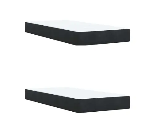 Kontinentaalvoodi Madratsiga, Must, 200X200 cm Samet