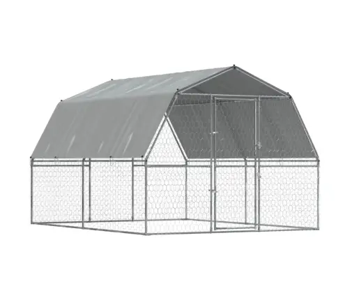 Narvas Šunims Su Stogu Ir Durimis, Sidabrinis, Plienas