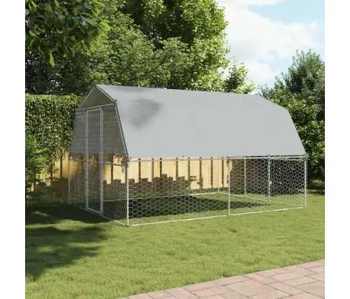 Narvas Šunims Su Stogu Ir Durimis, Sidabrinis, Plienas