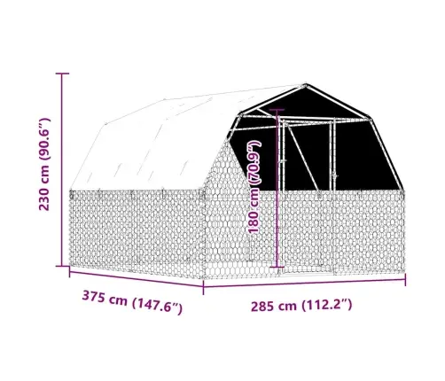 Narvas Šunims Su Stogu Ir Durimis, Sidabrinis, Plienas