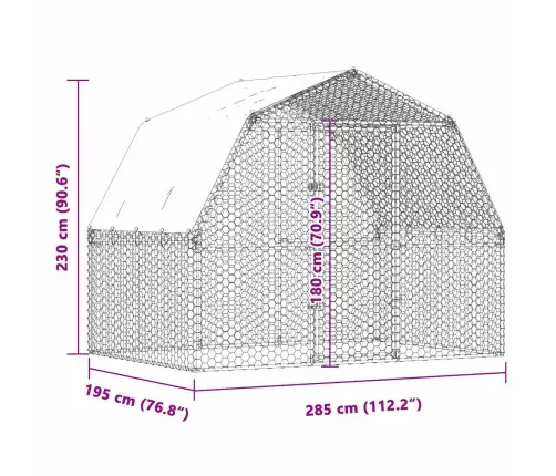Vistu Būris Ar Jumtu Un Durvīm, Sudraba, Cinkots Tērauds Vidaxl