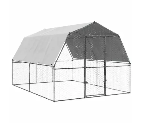 Kanapuur Katuse Ja Uksega, Hõbedane, Tsingitud Teras