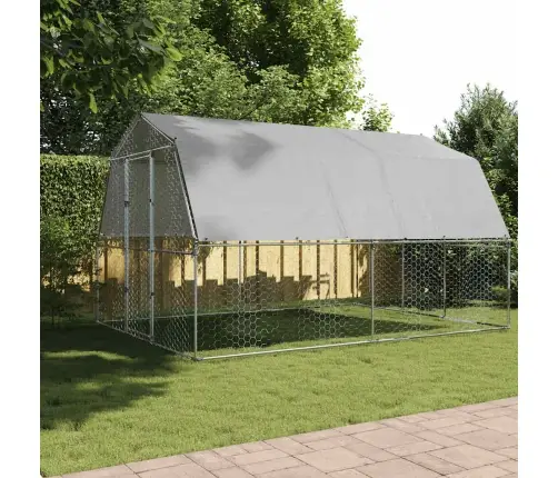 Kanapuur Katuse Ja Uksega, Hõbedane, Tsingitud Teras