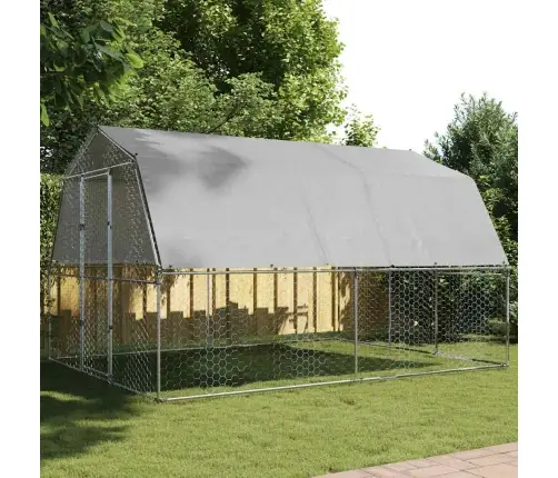 Kanapuur Katuse Ja Uksega, Hõbedane, Tsingitud Teras