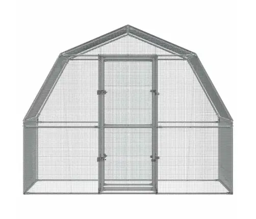 Putnu Būris Ar Durvīm, Sudraba Cinkots Tērauds Vidaxl