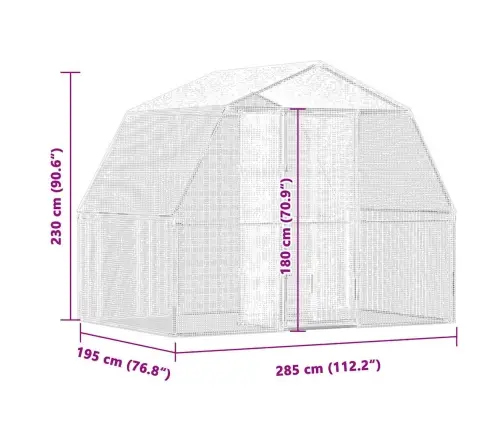 Putnu Būris Ar Durvīm, Sudraba Cinkots Tērauds Vidaxl