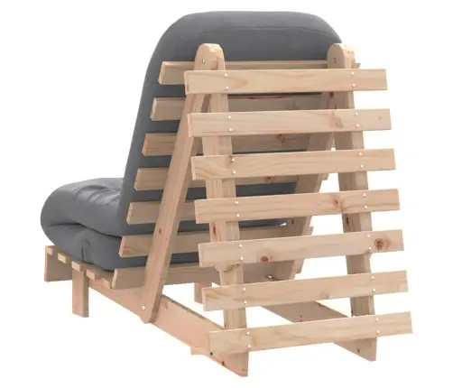 Futono Sofa-Lova Su Čiužiniu, 60X206X11cm Pušies Masyvas