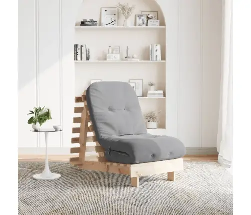 Futono Sofa-Lova Su Čiužiniu, 60X206X11cm Pušies Masyvas