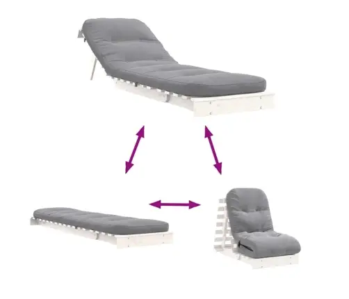 Dīvāngulta Ar Matraci, Balta, 60X206X11 Cm, Priedes Masīvkoks Vidaxl