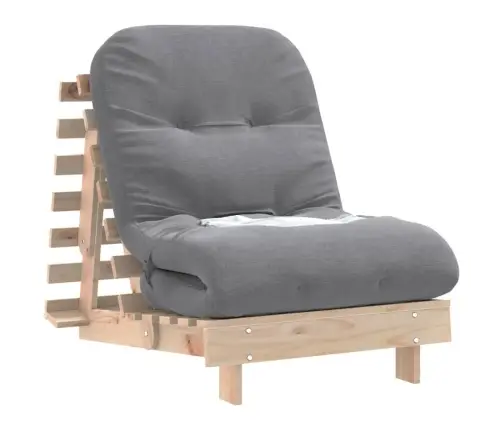 Futono Sofa-Lova Su Čiužiniu, 70X206X11cm Pušies Masyvas