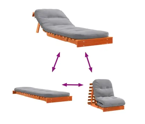 Futono Sofa-Lova Su Čiužiniu, Vaško Ruda, 70X206X11cm Pušis