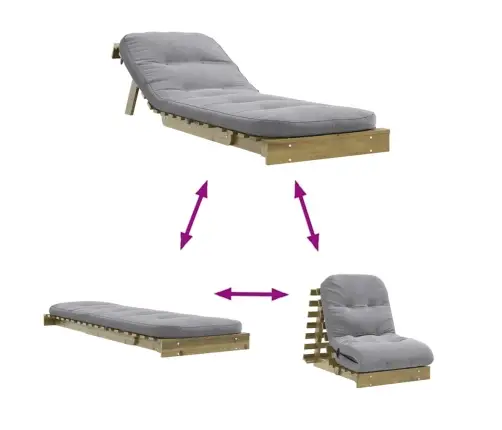 Magamismatt/Diivanvoodi, 70X206X11 cm Immutatud Männipuit