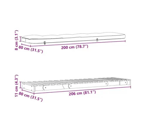 Futono Sofa-Lova Su Čiužiniu, 80X206X11cm Douglas Eglė
