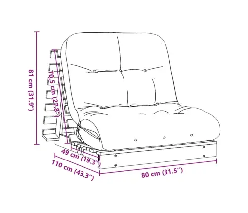 Futono Sofa-Lova Su Čiužiniu, 80X206X11cm Douglas Eglė