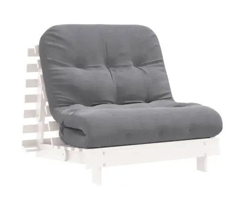 Dīvāngulta Ar Matraci, Balta, 90X206X11 Cm, Priedes Masīvkoks Vidaxl