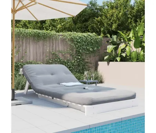 Dīvāngulta Ar Matraci, Balta, 90X206X11 Cm, Priedes Masīvkoks Vidaxl