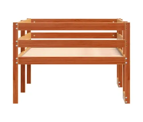 Bērnu Gultas Rāmis, Vaska Brūnas, 80X200 Cm, Priedes Masīvkoks Vidaxl