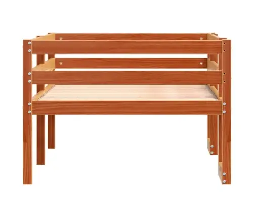 Bērnu Gultas Rāmis, Vaska Brūnas, 75X190 Cm, Priedes Masīvkoks Vidaxl