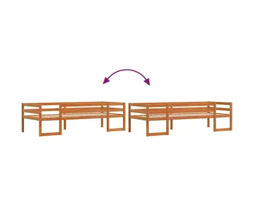 Bērnu Gultas Rāmis, Vaska Brūnas, 75X190 Cm, Priedes Masīvkoks Vidaxl