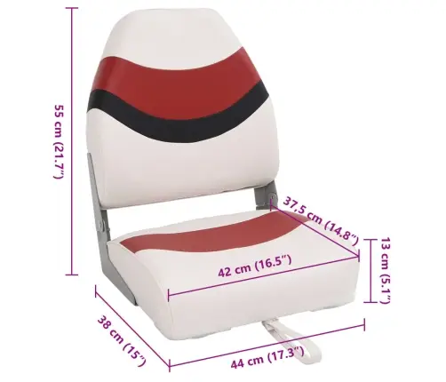 Kokkupandav Kõrge Seljatoega Paadiiste, 44 X 38 X 55 Cm