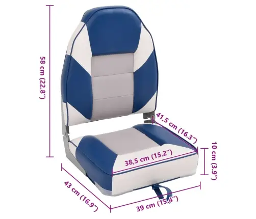 Laivas Sēdeklis Ar Augstu Atzveltni, Salokāms, 39X43X58 Cm Vidaxl