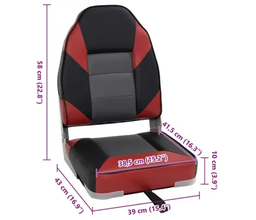 Laivas Sēdeklis Ar Augstu Atzveltni, Salokāms, 39X43X58 Cm Vidaxl