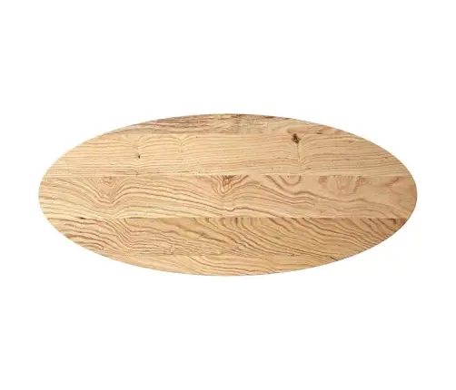 Stalviršis, 140X60X4 cm Ąžuolo Medienos Masyvas, Ovalo Formos