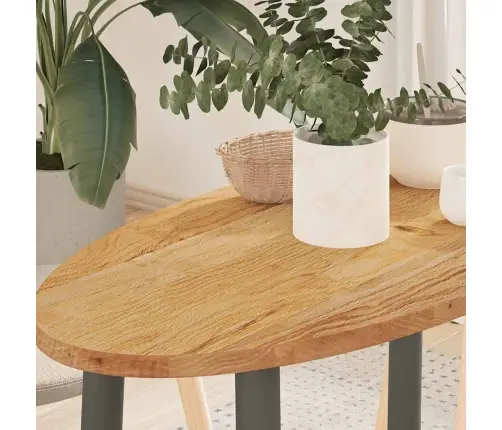 Galda Virsma, Gaiši Brūna, 80X40X2 Cm, Ozola Masīvkoks, Ovāls Vidaxl