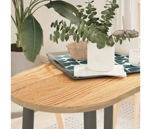 Lauaplaat 80X40X2 Cm Täispuidust Tamm Ovaalne