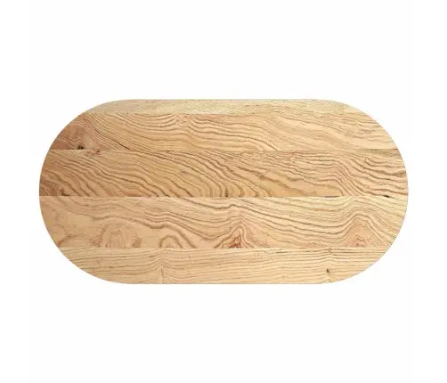 Stalviršis, 120X60X2 cm Ąžuolo Medienos Masyvas, Ovalo Formos