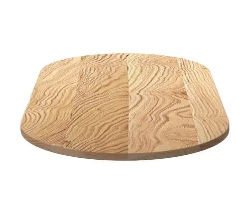 Stalviršis, 120X60X2 cm Ąžuolo Medienos Masyvas, Ovalo Formos