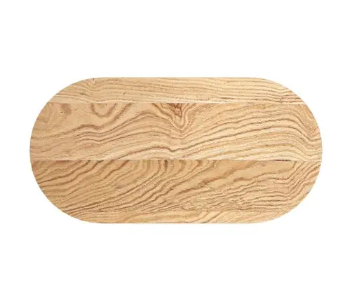 Stalviršis, 80X40X4 cm Ąžuolo Medienos Masyvas, Ovalo Formos