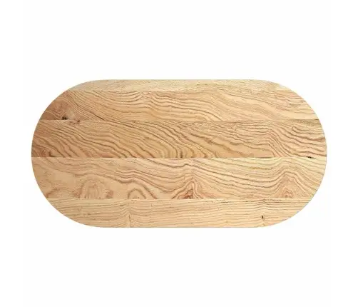 Stalviršis, 120X60X4 cm Ąžuolo Medienos Masyvas, Ovalo Formos