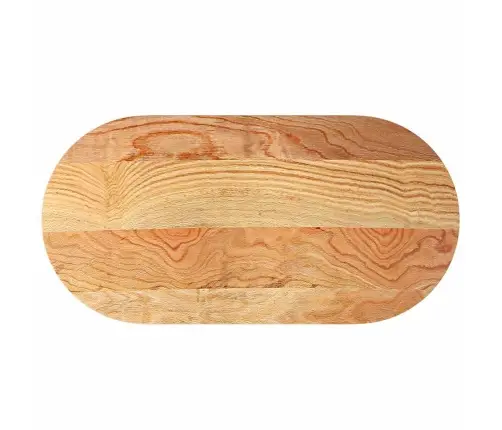 Galda Virsma, Gaiši Brūna, 120X60X2 Cm, Ozola Masīvkoks, Ovāls Vidaxl