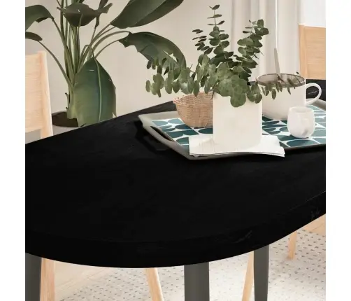 Galda Virsma, Tumši Brūna, 120X60X4 Cm, Ozola Masīvkoks, Ovāls Vidaxl