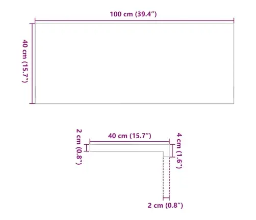 Palodzes 2 Gb., Neapstrādāts, 100X40X2 Cm, Ozola Masīvkoks Vidaxl