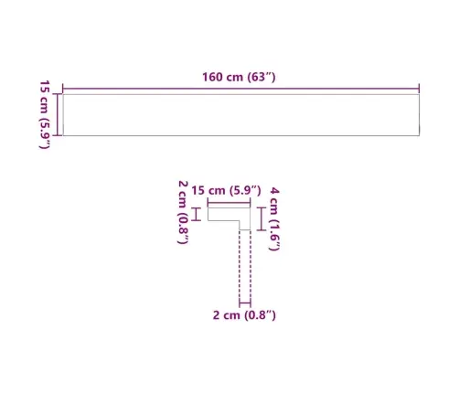 Palodzes 2 Gb., Gaiši Brūns, 160X15X2 Cm, Ozola Masīvkoks Vidaxl