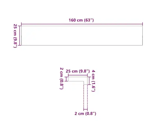 Aknalauad 2 Tk, Helepruun, 160 X 25 X 2 cm Toekas Tammepuit