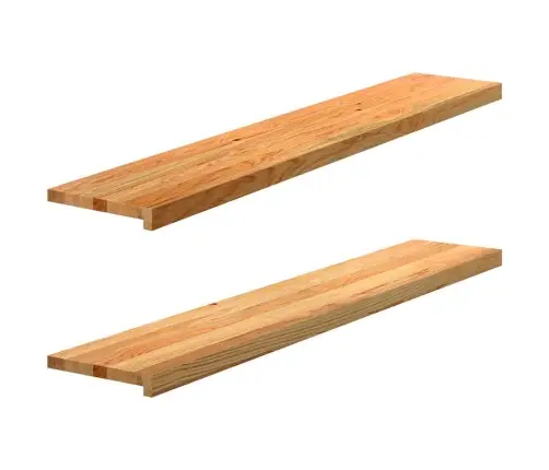 Palodzes 2 Gb., Gaiši Brūns, 140X30X2 Cm, Ozola Masīvkoks Vidaxl