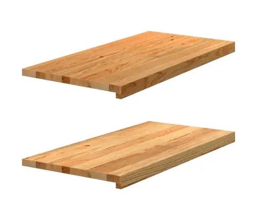 Palodzes 2 Gb., Gaiši Brūns, 80X40X2 Cm, Ozola Masīvkoks Vidaxl