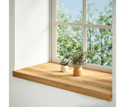 Palodzes 2 Gb., Gaiši Brūns, 80X40X2 Cm, Ozola Masīvkoks Vidaxl