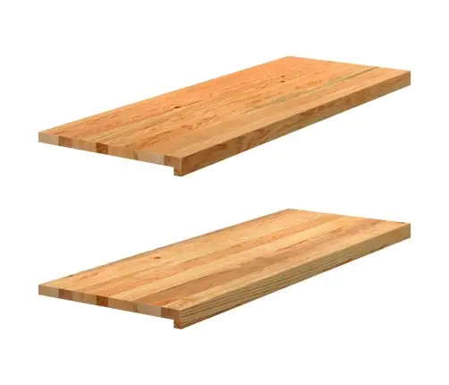 Palodzes 2 Gb., Gaiši Brūns, 110X40X2 Cm, Ozola Masīvkoks Vidaxl