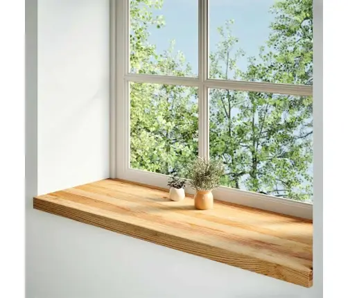 Palodzes 2 Gb., Gaiši Brūns, 110X40X2 Cm, Ozola Masīvkoks Vidaxl